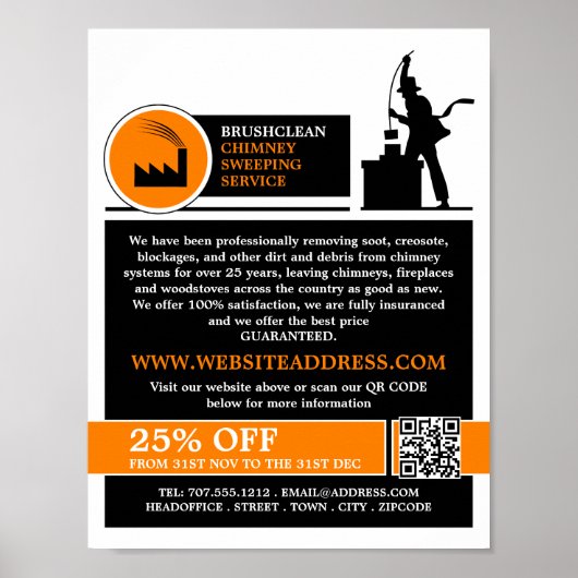 Chimney Sweep Design Chimney Sweep Service Poster (Voorkant)