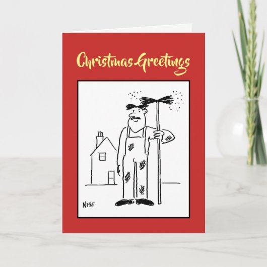 Chimney Sweep-kerstkaart Feestdagen Kaart (Voorkant)