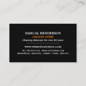 Chimney Sweep Logo Design, Chimney Sweep Visitekaartje (Achterkant)