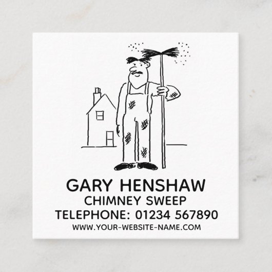 Chimney Sweep Square Visitekaartje (Voorkant)