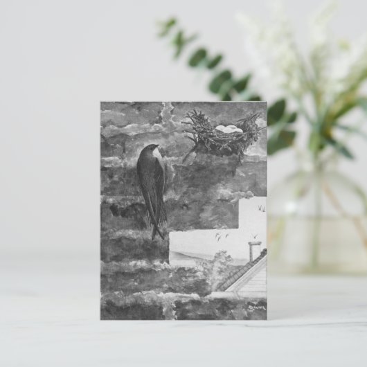 Chimney Swift en Nest Briefkaart (Staand voorkant)