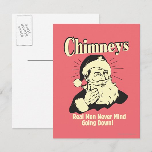 Chimneys: Real Men Never Mind Going Down Briefkaart (Voorkant / Achterkant)