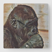 CHIMP ART VIERKANTE KLOK (Voorkant)