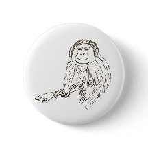 Chimp Badge - Een slecht getrokken chimp op een ba