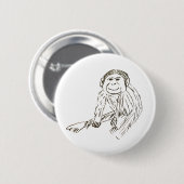 Chimp Badge - Een slecht getrokken chimp op een ba Ronde Button 5,7 Cm (Voorkant /achterkant)