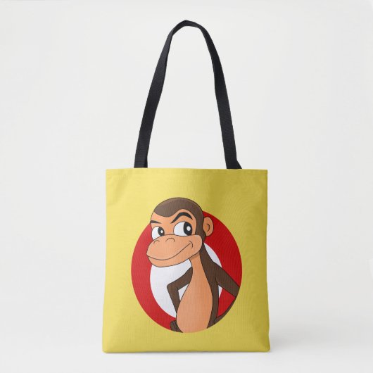 Chimp cartoon canvas tas (Voorkant)