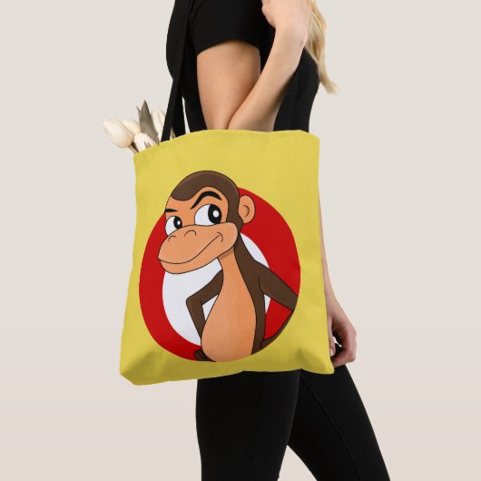 Chimp cartoon canvas tas (Dichtbij)