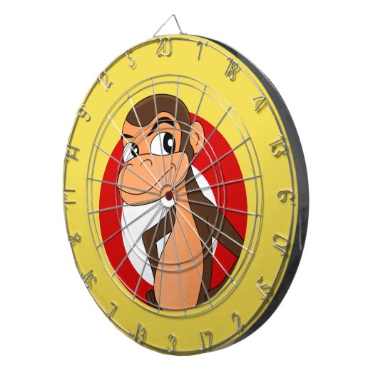 Chimp cartoon dartboard dartbord (Voorkant Rechts)