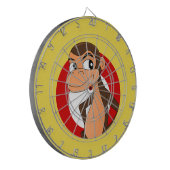 Chimp cartoon dartboard dartbord (Voorkant Links)
