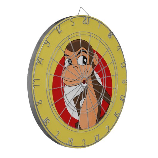 Chimp cartoon dartboard dartbord (Voorkant Links)