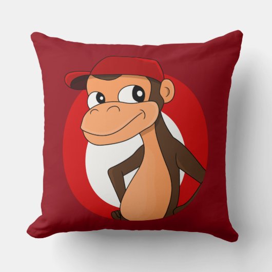 Chimp-cartoon gooien kussen (Voorkant)