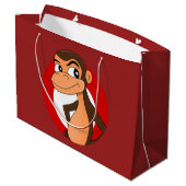 Chimp cartoon grote cadeautas (Achterkant Gekanteld)