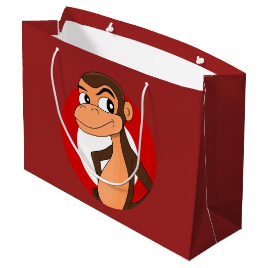 Chimp cartoon grote cadeautas (Achterkant Gekanteld)