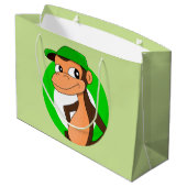 Chimp cartoon grote cadeautas (Achterkant Gekanteld)