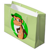 Chimp cartoon grote cadeautas (Voorkant Gekanteld)