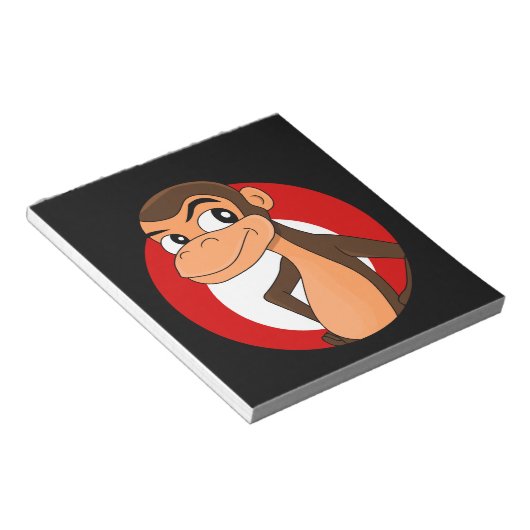 Chimp cartoon notepad notitieblok (Schuin)