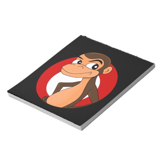 Chimp cartoon notepad notitieblok (Linkerzijde)