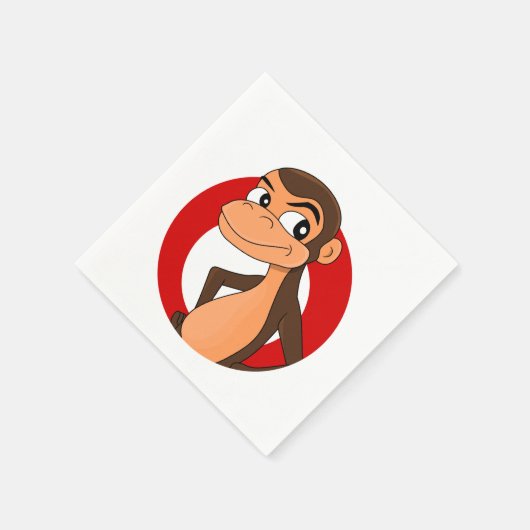 Chimp cartoon papieren servetten (Hoek)