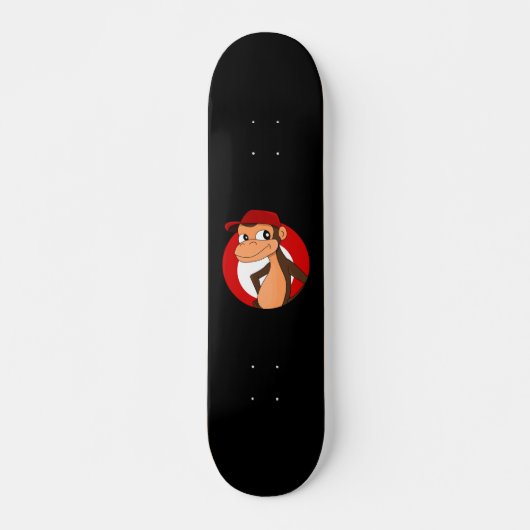 Chimp cartoon persoonlijk skateboard (Voorkant)