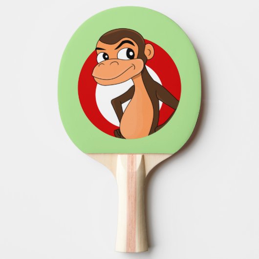 Chimp cartoon pingpongpeddel tafeltennisbatje (Voorkant)