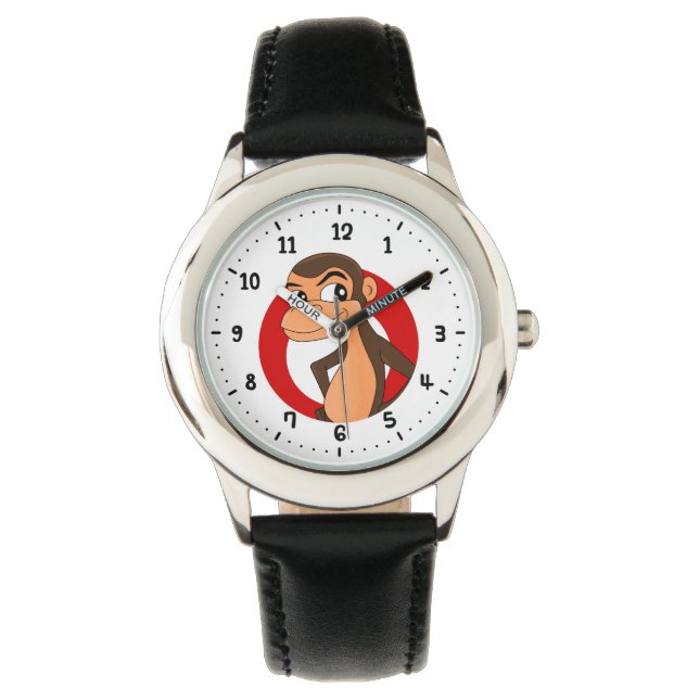 Chimp cartoon watch horloge (Voorkant)
