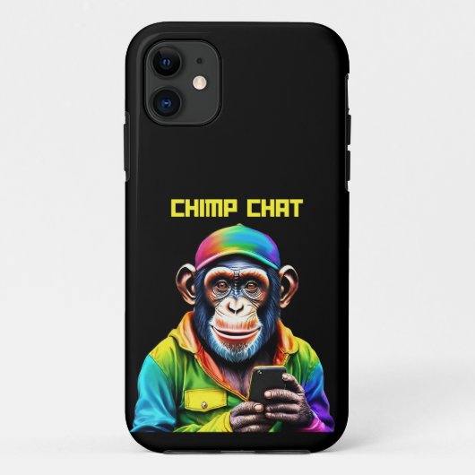 Chimp Chat-Chimpansee met telefoon- Case-Mate iPhone Case (Achterkant)