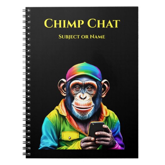 Chimp Chat-Chimpansee met telefoon- Notitieboek (Voorkant)