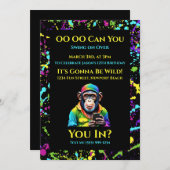 Chimp Chat-kleurrijke chimpansee met telefoon- Kaart (Voorkant / Achterkant)