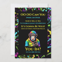 Chimp Chat-kleurrijke chimpansee met telefoon-