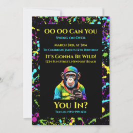 Chimp Chat-kleurrijke chimpansee met telefoon- Kaart