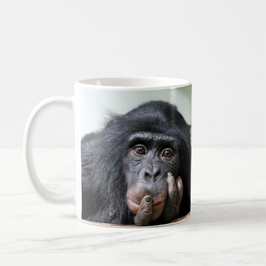 Chimp chimpansee MONKEY gezicht mok cup (Links)