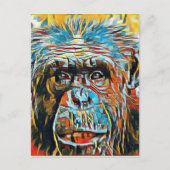 Chimp Chimpanzee Pop Art Digital Photograph Briefkaart (Voorkant)