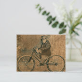  chimp die een fiets stuurt briefkaart (Staand voorkant)