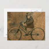  chimp die een fiets stuurt briefkaart (Voorkant / Achterkant)