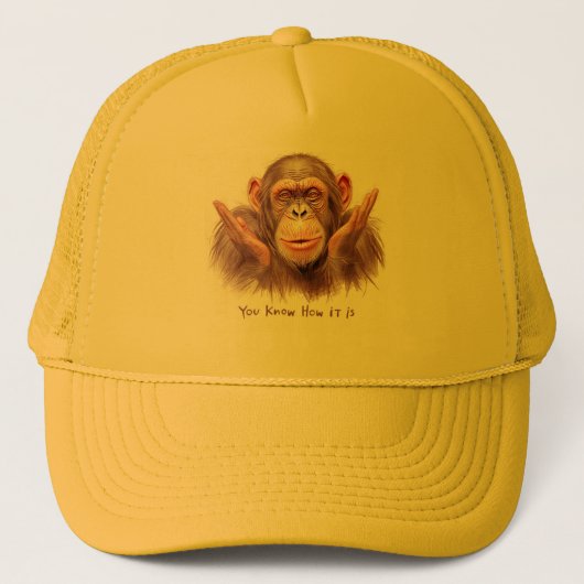 Chimp die je vertelt: "Je weet hoe het is" Trucker Pet (Voorkant)