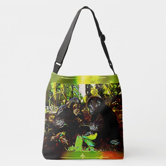 Chimp en Gorilla Cooperation 02. Crossbody Tas (Achterkant)