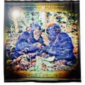 Chimp & Gorilla Cooperation 01 Douchegordijn (Voorkant)