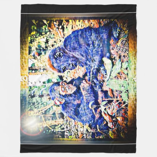 Chimp & Gorilla Cooperation 01 Fleece Deken (Voorkant)