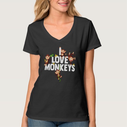 Chimp Ik hou van apen Chimpansee Aap T-shirt (Voorkant)
