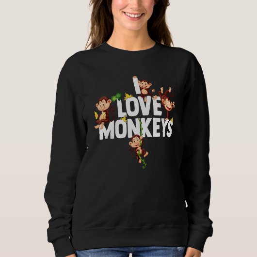 Chimp Ik hou van apen Chimpansee Aap Trui (Voorkant)