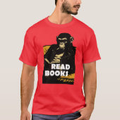 Chimp is reading books t-shirt (Voorkant)