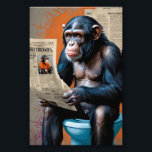 Chimp King in Pop Art - Bold Realisme en Dynamiek Foto Afdruk<br><div class="desc">Stap in de wereld van eigenzinnige royalty's met "Royal Chimp on the Throne". Dit digitale kunstwerk combineert realistische dierenportretten met de durf van de pop kunst, waardoor een visueel opvallende en tot nadenken stemmende compositie ontstaat. De chimpansee, gedetailleerd met expressieve gelaatstrekken en levensechte vacht, hurkt op een toilet, met een...</div>