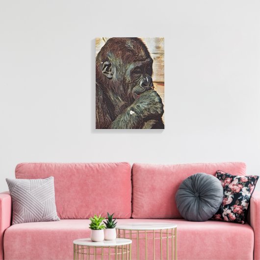 CHIMP-KUNST CANVAS AFDRUK (Insitu (Woonkamer))