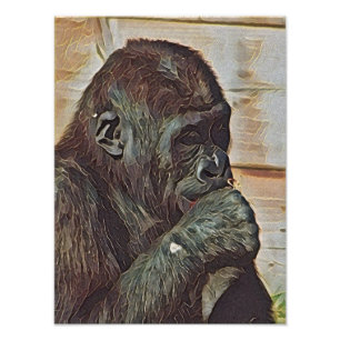CHIMP-KUNST FOTO AFDRUK