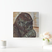 CHIMP-KUNST VIERKANTE KLOK (Huis)