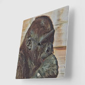 CHIMP-KUNST VIERKANTE KLOK (Hoek)