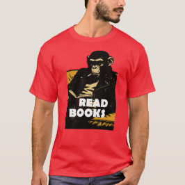 Chimp leest boeken t-shirt