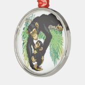 chimp met baby metalen ornament (Links)