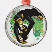 chimp met baby metalen ornament (Voorkant)