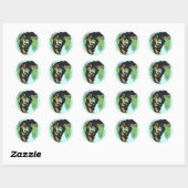 chimp met baby ronde sticker (Vel)
